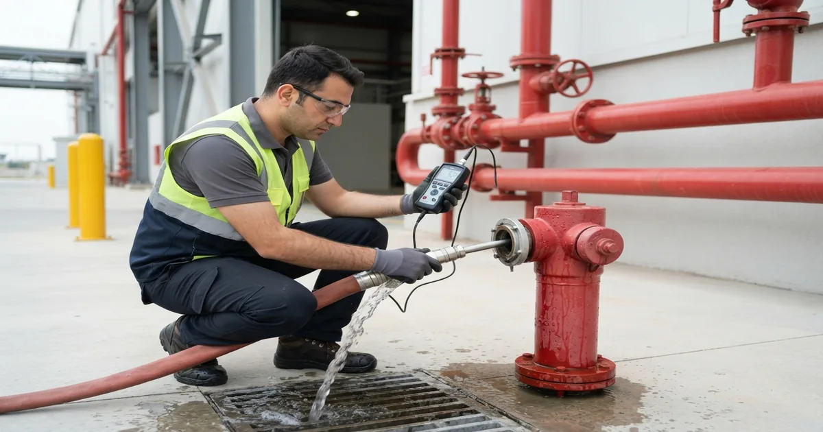 Hidrant Sistemi Kurulumu Nasıl Yapılır? kapsamında yapılan ölçüm ve kontrol çalışması
