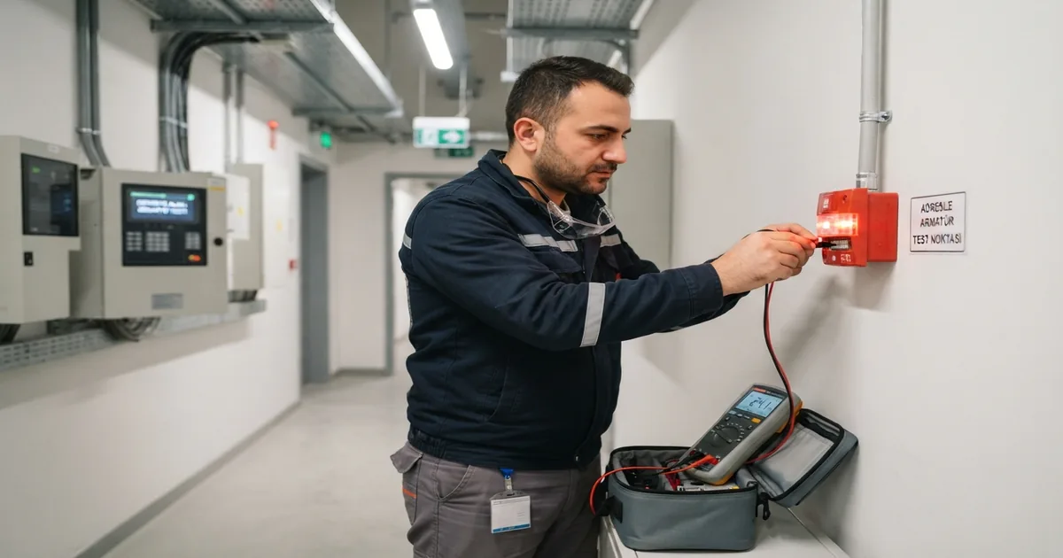 Yangın Algılama Sisteminde Alarm Senaryosu Nasıl Test Edilir? kapsamında yapılan ölçüm ve kontrol çalışması